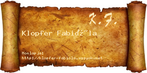 Klopfer Fabióla névjegykártya